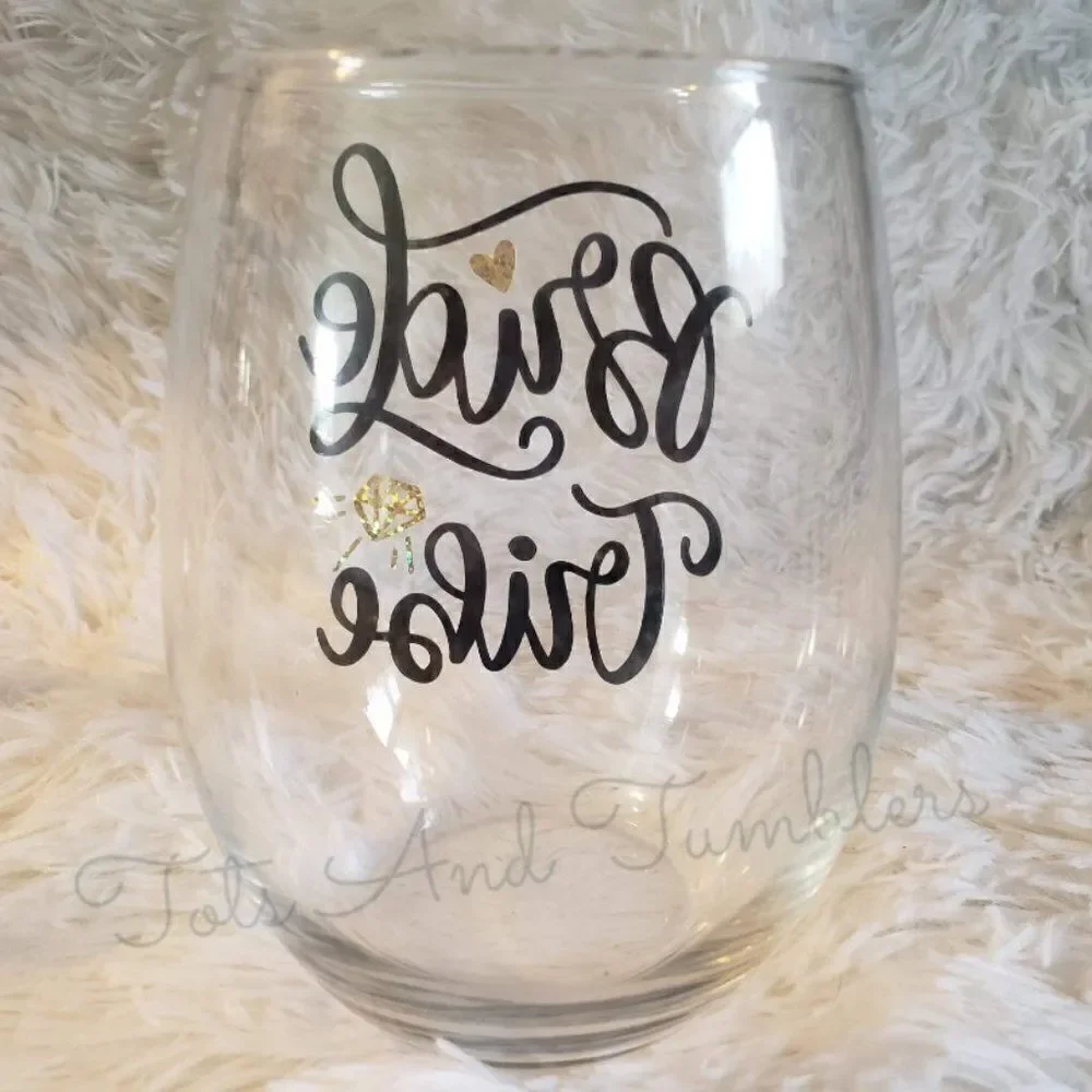 Set of 2 Bride Tribe 21oz Stemless Wine Glasses